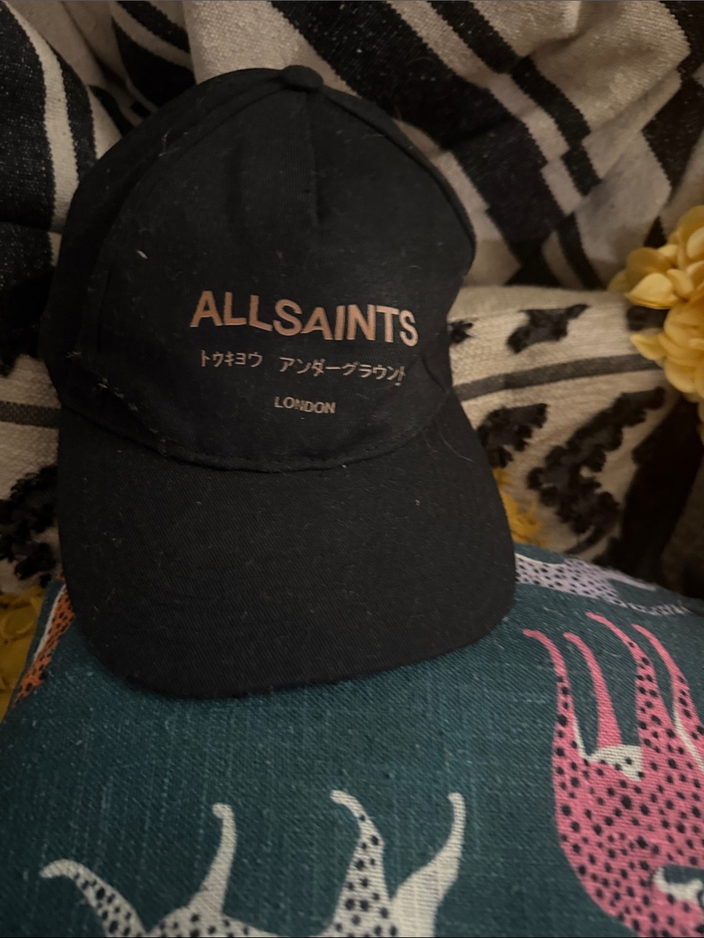 AllSaints Black Logo Baseball Cap